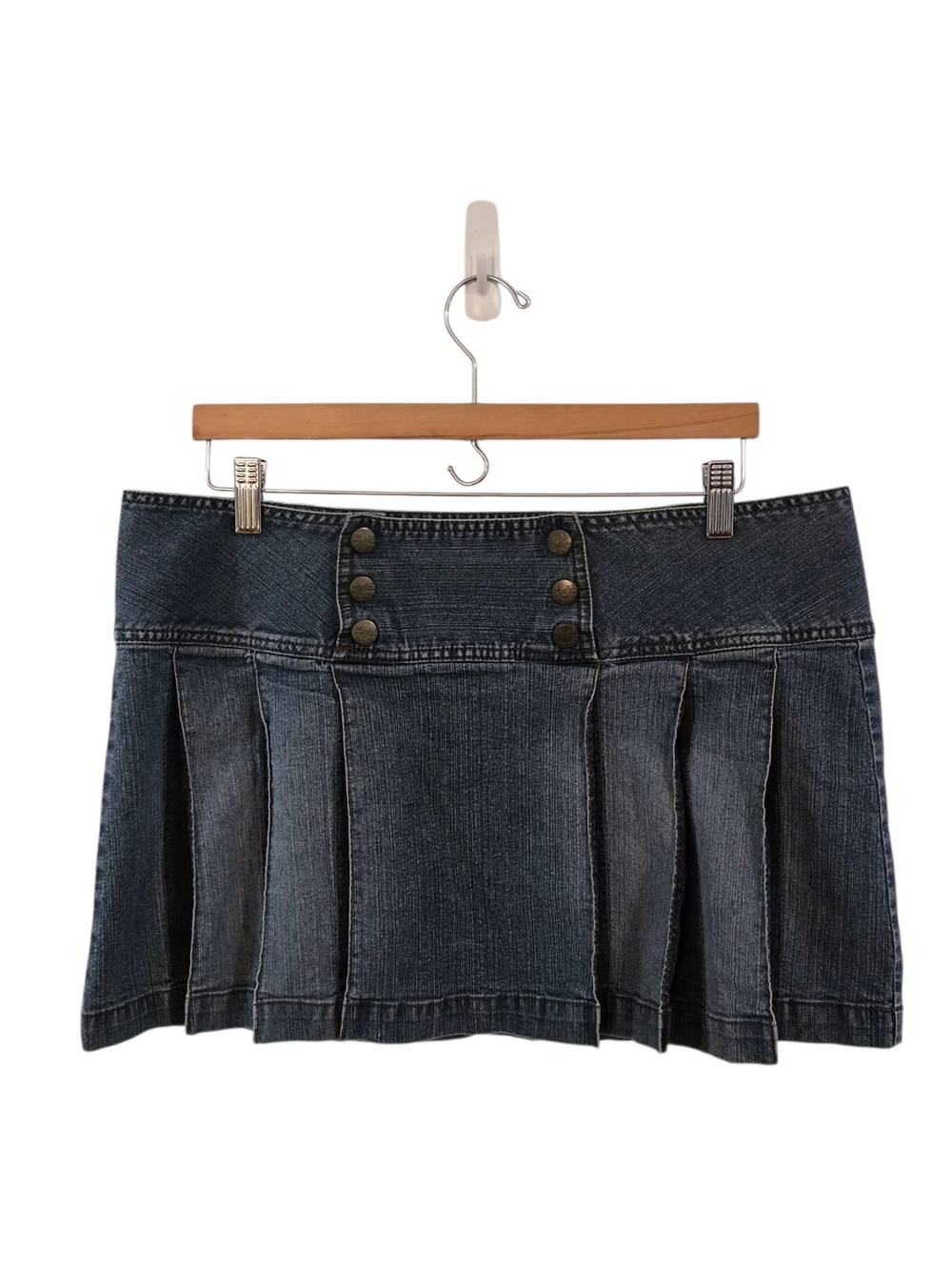 Y2K Vintage Denim Pleated Mini Skirt 12